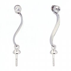 Boucles d'oreilles pour perles de 8 à 11 mm - Argent .925 Rhodié