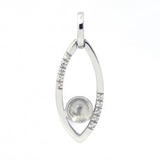 Pendentif en Argent Rhodié pour 1 Perle de 8 à 10 mm