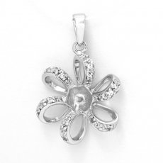 Pendentif en Argent Rhodié pour 1 Perle de 6 à 9 mm