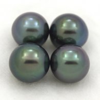 Lot de 4 Perles de Tahiti Semi-Rondes C de 9 à 9.4 mm