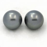 Lot de 2 Perles de Tahiti Rondes C 12.5 mm