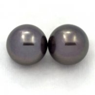 Lot de 2 Perles de Tahiti Rondes C 12.2 mm