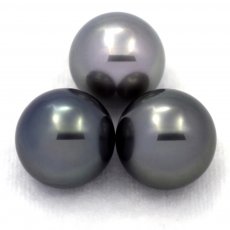 Lot de 3 Perles de Tahiti Rondes C de 13.5 à 13.7 mm