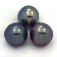 Lot de 3 Perles de Tahiti Semi-Baroques C de 12 à 12.1 mm