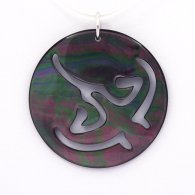 Pendentif Raie en nacre de Tahiti et Argent