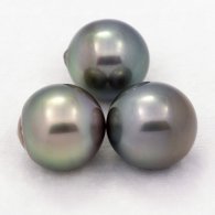 Lot de 3 Perles de Tahiti Semi-Baroques C de 12 à 12.4 mm