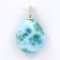 Pendentif en Argent et 1 Larimar - 20 x 17 x 7.5 mm - 3.95 gr