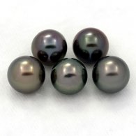 Lot de 5 Perles de Tahiti Rondes C de 8 à 8.4 mm