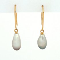 Boucles d'oreilles en Or 18K et 2 Keishis de Tahiti