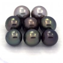 Lot de 8 Perles de Tahiti Rondes C de 8.7 à 8.9 mm