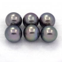 Lot de 6 Perles de Tahiti Rondes C de 8.5 à 8.9 mm