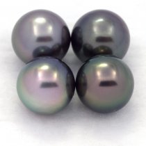 Lot de 4 Perles de Tahiti Rondes C de 9.1 à 9.4 mm