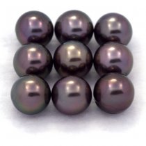 Lot de 9 Perles de Tahiti Rondes C de 8.5 à 8.8 mm