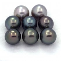 Lot de 8 Perles de Tahiti Rondes C de 8 à 8.3 mm