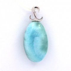 Pendentif en Argent et 1 Larimar - 21 x 12.9 x 8 mm - 3.6 gr