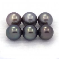 Lot de 6 Perles de Tahiti Rondes C de 8.7 à 8.9 mm