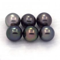 Lot de 6 Perles de Tahiti Rondes D de 8.1 à 8.4 mm