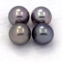 Lot de 4 Perles de Tahiti Rondes C de 8.1 à 8.4 mm