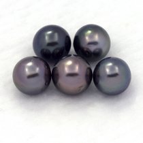 Lot de 5 Perles de Tahiti Rondes D de 8 à 8.4 mm