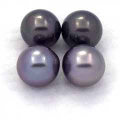 Lot de 4 Perles de Tahiti Rondes C de 8.6 à 8.9 mm