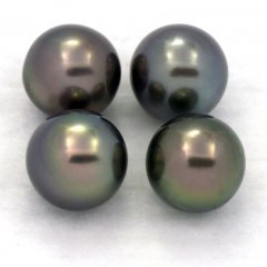 Lot de 4 Perles de Tahiti Rondes C de 9.2 à 9.3 mm