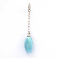 Pendentif en Argent et 1 Larimar - 13 x 7 mm - 1.07 gr