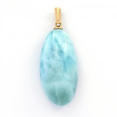 Pendentif en Or 18K et 1 Larimar - 25.5 x 13 x 7.5 mm - 3.97 gr