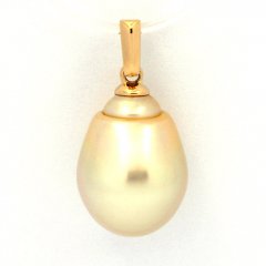 Pendentif en Or 18K et 1 Perle d'Australie Baroque B 10.5 mm