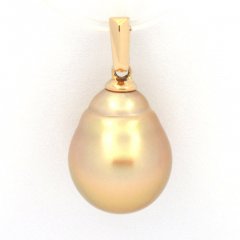 Pendentif en Or 18K et 1 Perle d'Australie Cerclée B 10.3 mm