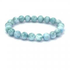 Bracelet de 20 Perles en Larimar - 16 cm - 26 gr