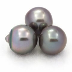 Lot de 3 Perles de Tahiti Semi-Baroques C de 12.1 à 12.3 mm