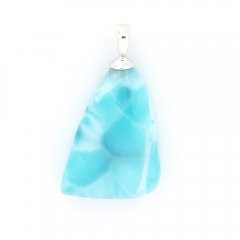 Pendentif en Argent et 1 Larimar - 20 x 15 x 7 mm - 3.7 gr