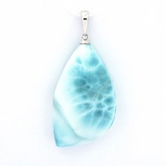 Pendentif en Argent et 1 Larimar - 31 x 18 x 8 mm - 7.8 gr