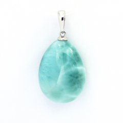 Pendentif en Argent et 1 Larimar - 20 x 15 x 8 mm - 4.3 gr