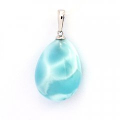 Pendentif en Argent et 1 Larimar - 20 x 15 x 8 mm - 4.5 gr