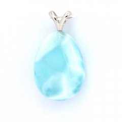 Pendentif en Argent et 1 Larimar - 20 x 15 x 8 mm - 4.2 gr