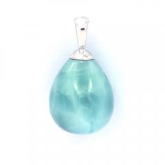 Pendentif en Argent et 1 Larimar - 15 x 10.2 mm - 1.88 gr