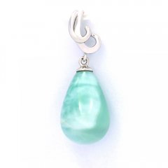 Pendentif en Argent et 1 Larimar - 15 x 10.2 mm - 2.4 gr