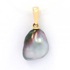 Pendentif en Or 18K et 1 keishi de Tahiti