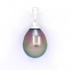 Pendentif en Argent et 1 Perle de Tahiti Semi-Baroque B 9.6 mm