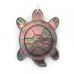 Pendentif Tortue en nacre de Tahiti et Argent