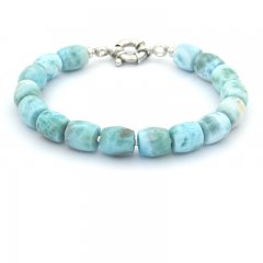 Bracelet de 16 Larimar de 8.5 à 9 mm - 20 cm - 23 gr