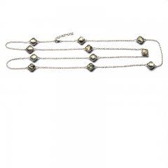 Collier en Argent .925 et Nacre de Tahiti - Longueur = 96 cm