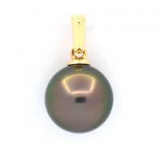 Pendentif en Or 18K et 1 Perle de Tahiti Ronde B 9.6 mm