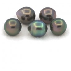 Lot de 5 Perles de Tahiti Semi-Baroques C de 9 à 9.4 mm