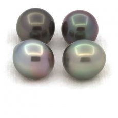 Lot de 4 Perles de Tahiti Semi-Baroques C de 9 à 9.4 mm