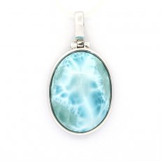 Pendentif en Argent et 1 Larimar - 20 x 15 x 7 mm - 3.52 gr