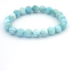 Bracelet de 22 Perles en Larimar de 8 à 8.4 mm - 15 cm - 17.5 gr