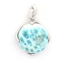 Pendentif en Argent et 1 Larimar - 20.5 mm - 6 gr