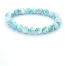 Bracelet de 22 Perles en Larimar de 8 à 8.4 mm - 15 cm - 18 gr